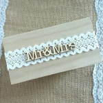 Geschenkbox f. Geldgeschenke oder Gutschein zur Hochzeit Holz Mr&Mrs vintage boho